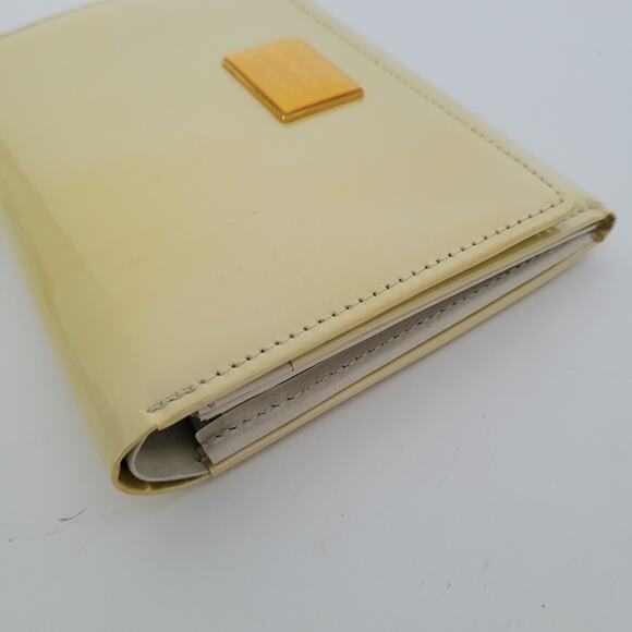 Charles Jourdan Paris Wallet Card Bill Medium Bifold Yellow Champagne Designer - Picture 14 of 16